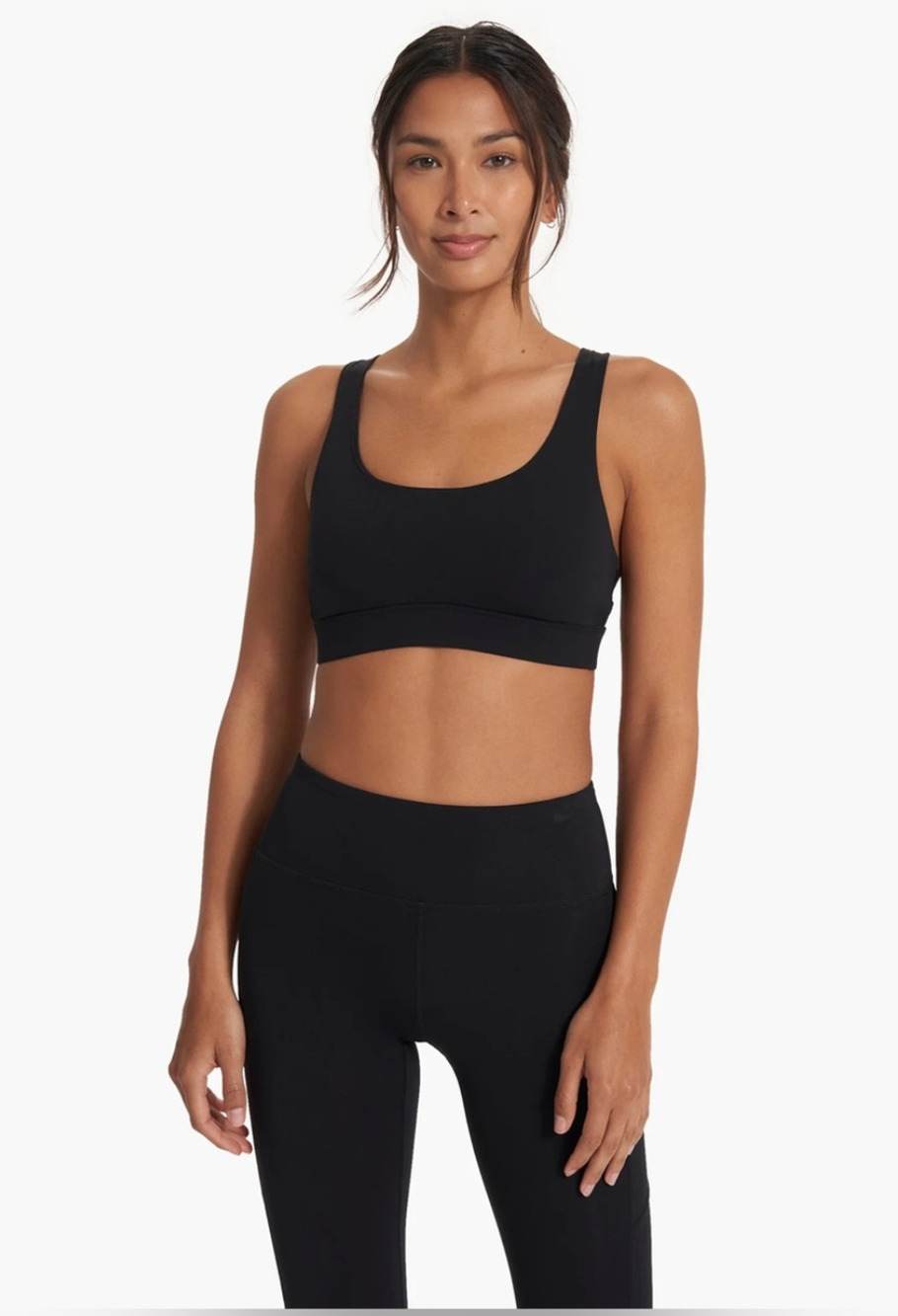 vuori black stride sports bra